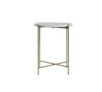 Table d'appoint design ronde en terrazzo et métal doré D40 cm MEZZO