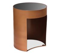 Table d'appoint en verre noir et pieds métal cuivré Simila D 40 cm