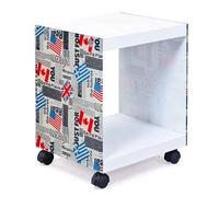 Table d'Appoint Design Verre Ottawa 46cm Blanc