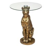 Table d'Appoint Design Wild Léopard 52cm Or