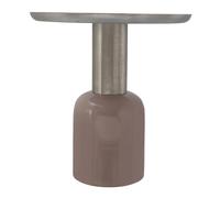 Table d'Appoint Design Yeza 49cm Vieux Rose & Argent