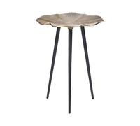 Table d'Appoint Doré et Noir en Aluminium et Fer sur Trépied Plateau Irrégulier
