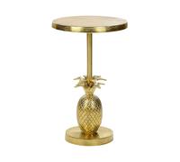 Beliani Table d'Appoint Dorée en Métal en Forme de Bougeoir et Plateau Rond Elégant Pannouvre