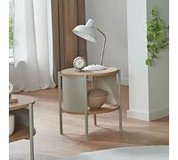 Table d'appoint double plateau 44x44 cm en bois et métal beige - ERZKA