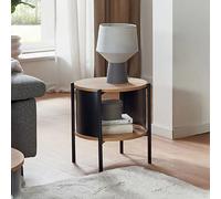 Table d'appoint double plateau 44x44 cm en bois et métal noir - ERZKA