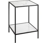 Table d'Appoint Effet Marbre Julia 60cm Blanc