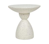 Beliani Table d'Appoint Effet Terrazzo Forme Contournée Ronde 52 cm Résistant Blanc Cassé Caffi