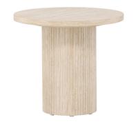 Table d'Appoint Effet Travertin "Haron" 50cm Beige