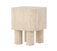 Table d'Appoint Effet Travertin "Klirou" 50cm Beige
