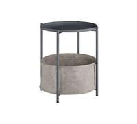 Table basse - TECTAKE - Table d'appoint ronde CANTERBURY en acier revêtu par poudre avec panier, Ø 45,5 x 53 cm - Gris foncé