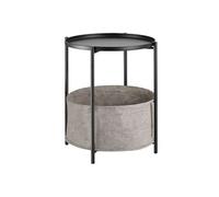 Table basse - TECTAKE - Table d'appoint ronde CANTERBURY en acier revêtu par poudre avec panier, Ø 45,5 x 53 cm - Noir