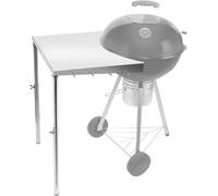 Table d'appoint en acier inoxydable pour barbecue, grill à charbon avec hauteur réglable, table latérale avec 4 crochets pour ustensiles de barbecue, adaptée aux barbecues à boule Weber de 47/57 cm