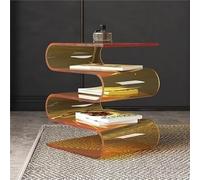 Table d'appoint en acrylique et bibliothèque transparente, design à rabat multifonction, pas de montage nécessaire, table de nuit pour chambre à coucher, salon, balcon