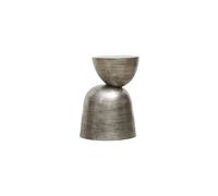 Table d'appoint en aluminium argenté, ronde, asymétrique - House Doctor, Heena - Ø40x55 cm