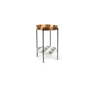 Table d'appoint en aluminium doré, plateau laiton brossé indépendant - Bold Monkey, Marbelicious - 37x37x57 cm