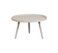 Table d'appoint en bois beige, ronde, Ø60 cm, H34 cm, plateau MDF, pieds pin - Woood, Mesa - Ø60x34 cm