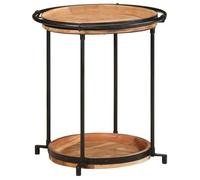 Table d'appoint en bois d'acacia - vidaXL - Ø55x60 cm - Brun - Bois d'acacia massif - Cadre en fer - Style industriel