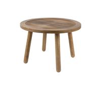 Table d'appoint en bois de manguier beige, ronde, plateau sculpté, 4 pieds - Zuiver, Dendron - Ø60 H40 cm
