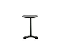 Table d'appoint en bois de manguier et métal noir, ronde, pied demi-cercle - Woood, Floor - Ø39xH57 cm