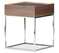Table d'appoint en bois et métal marron moderne et élégante