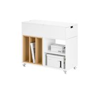 Table d'appoint en Bois FBT134-W SoBuy - avec Porte- revues et Tiroir - Blanc - L70xP30xH61cm