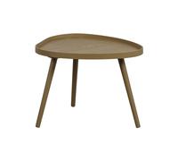 Table d'appoint en bois kaki, plateau MDF, pieds en pin, forme organique - Woood, Mae - 61x50x40 cm