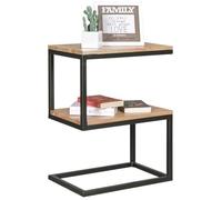 Table d'appoint en bois massif FINEBUY - Bout de canapé 45x60x30cm - Capacité de charge 40kg - Marron clair
