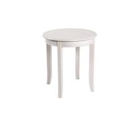 Table d'appoint en bois massif laque blanc - Diam 48 x h 51 cm --