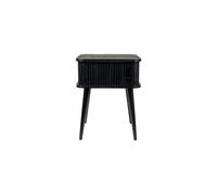 Table d'appoint en bois noir, 1 porte, porte coulissante, avec rangement, carrée - Zuiver, Barbier - 45x45x59 cm