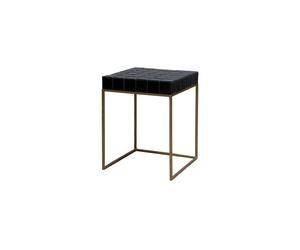 Table d'appoint en céramique noire, carrée, compacte, minimaliste - Chehoma, Evora - 32x32x40 cm