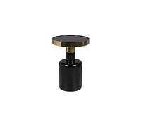 Table d'appoint en céramique noire, guéridon, détail doré - Zuiver, Glam - 36x36x51 cm
