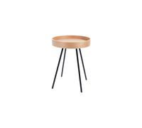 Table d'appoint en chêne beige, plateau amovible, piétement en acier - Zuiver, Oak tray - 47x47x56 cm