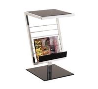 Table d'appoint en en tube d'acier Coloris Noir, Dim : L36 x P30 x H60 cm --