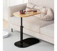 Table d'appoint en forme de C avec hauteur réglable et pivotante à 360°, conçue pour glisser sous le canapé pour plus de commodité près du canapé, du lit ou de la baignoire