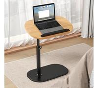 Table d'appoint en forme de C avec hauteur réglable et pivotante à 360°, conçue pour glisser sous le canapé pour plus de commodité près du canapé, du lit ou de la baignoire
