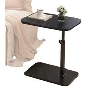Table d'appoint en forme de C - En bois - Table de chevet réglable - Table d'appoint pivotante avec cadre en métal pour petits espaces - Table basse avec polyvalence robuste et compacte pour salon