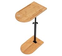 Table d'appoint en forme de C réglable en hauteur (42-82 cm), bois et métal | Petite table basse pour salon, chambre à coucher, salle de bain