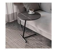 Table d'appoint en forme de C, table de collation en imitation marbre, table de chevet coulissante sous le canapé, table de nuit avec rangement, bureau d'ordinateur portable compact pour petits