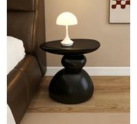 Table d'appoint en forme de pierre en résine crème, table basse moderne irrégulière for salon, canapé décoratif, table de chevet for chambre à coucher, salon.(Black,43x30x40cm/16.9x11.8x15.7in)