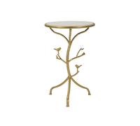 Table basse en métal doré et marbre, ø 38 x 60 cm
