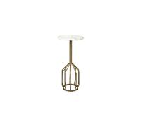 Table d'appoint en marbre doré, bout de canapé - Dutchbone, Salerno - 25x25x56 cm