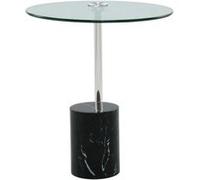 Table d'Appoint en Marbre Rosario 50cm Argent & Noir