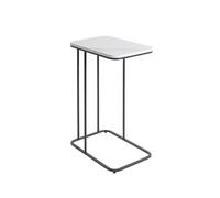 PEGANE Table d'appoint en MDF décor marbre et métal Anthracite - Longueur 45 x Profondeur 30 x Hauteur 67 cm