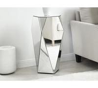Table d'appoint en MDF et miroir - Coloris : Argent - SIGRID
