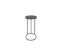 Table d'appoint en métal argent, structure en acier noir, bout de canapé - Pomax, Paso - 33x48x62 cm