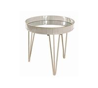Table d'appoint en métal coloris gris - bronze - H 50 x Ø 51 cm --