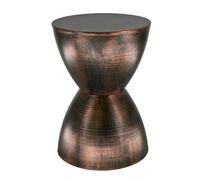 Table d'Appoint en Métal, couleur Bronze Effet Vieilli, 45x32x32cm Bout de Canapé Tabouret Design Épuré, Décoration d'Intérieur