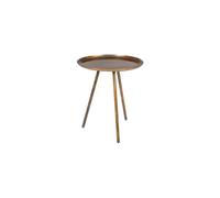 Table d'appoint en métal cuivré, ronde, 3 pieds inclinés, plateau à rebord - White Label, Frost - Ø39 cm H45 cm