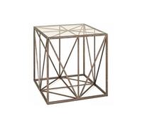 Table d'appoint en metal laque bronze antique - Dim : L 50 x H 50 x P 50 cm --