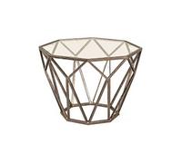 Table d'appoint en metal laque bronze antique - Dim : L 55 x H 55 x P 38 cm --